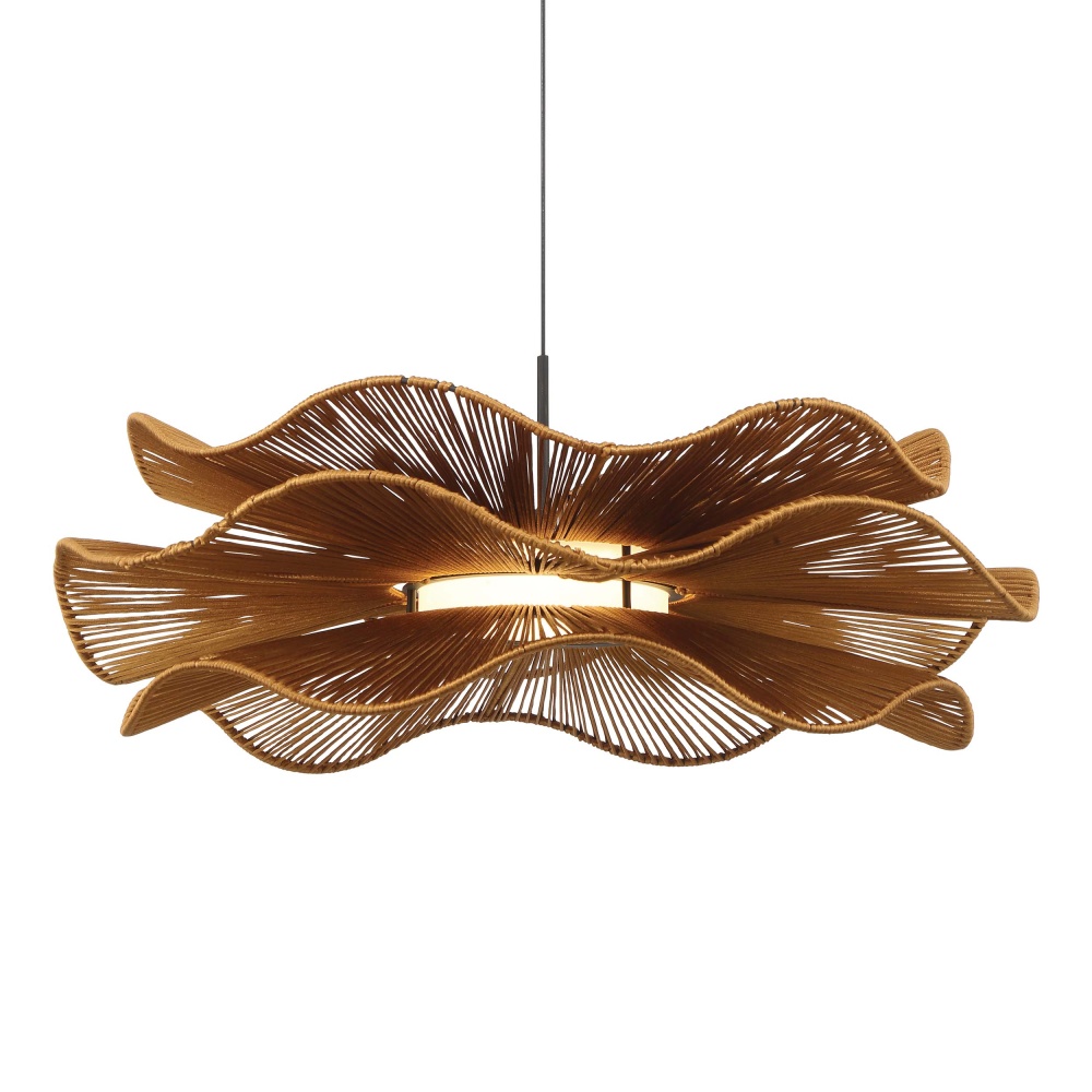 Wry Lighting Whisper Integrated LED Pendant in Latte Rope